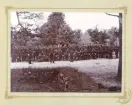 Ett kompani på Kronobergs hed, ca 1895-97. Några officerare står framför truppen.
