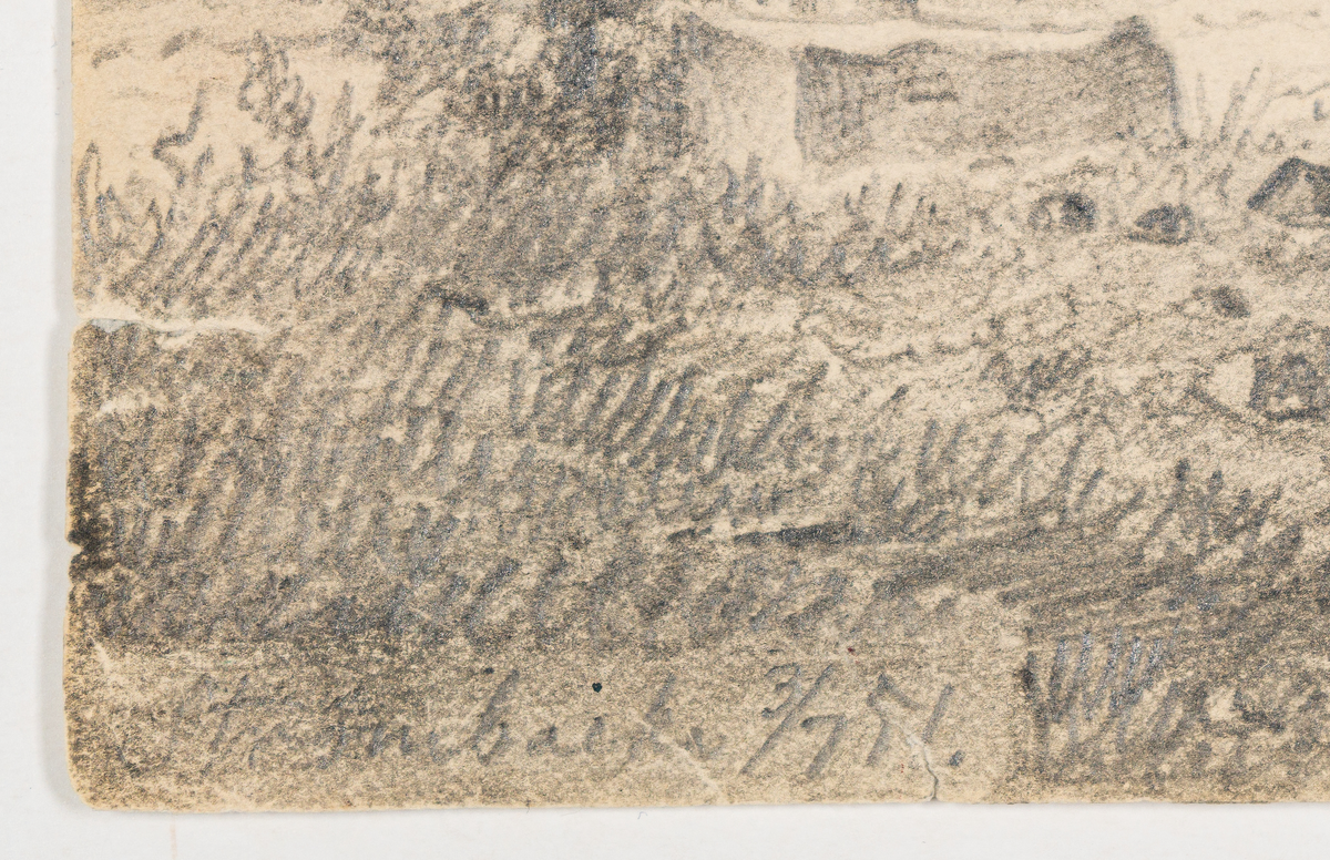 Teckning föreställande Strömbacka bruk 1851.