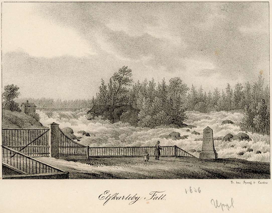 Vattenfallen vid Älvkarleby, Uppland 1830-40-tal