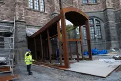 Exteriörer från Nordiska museets västra sida, bakgården, und