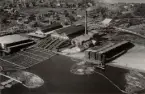 Flygfotografi över Sandviks Sågverk, Västerbotten.