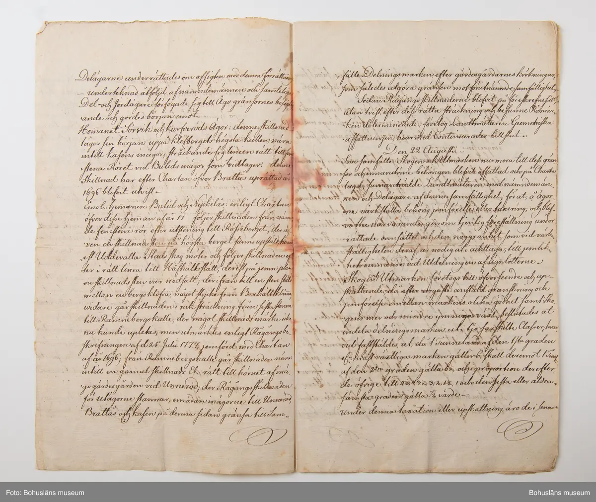 Ur arkivförteckningen: Lantmäterihandling 1795. Kasen, Brattås, Unneröd, Bäve.