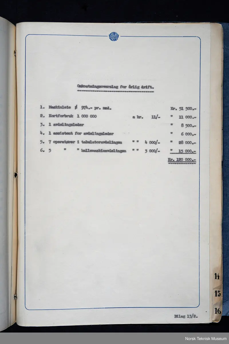 Horisontal hullkort sorteringsmaskin, elektrisk drevet. Med denne maskinen, som var raskere enn tilsvarende av andre fabrikater, kunne hullkortene sortere etter ulike kriteria. 