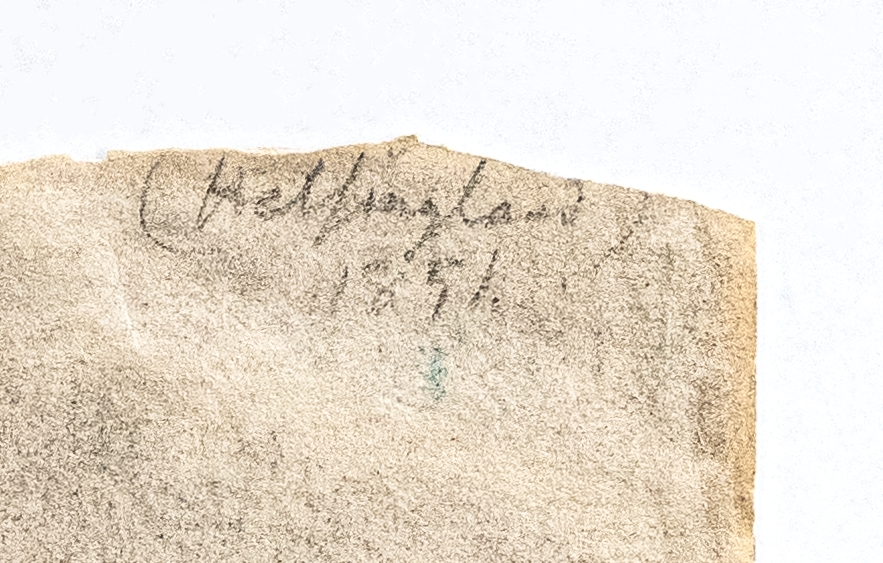 Teckning föreställande Strömbacka bruk 1851.