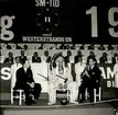 Hövdingen för Wampanoag-stammen från Gay Head, Lorenzo Dow Jeffers, inviger SM i piprökning i Blå Hallen 1965.