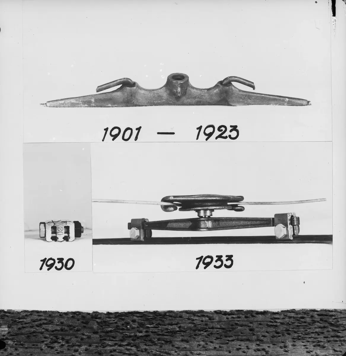Sammanställd bild på klämmor under åren 1901-1923, 1930 och 1933