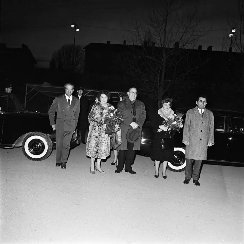 Schackmästarna t.v. Andre Lilienthal och t.h. Tigran Petrosjan