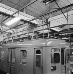 Hammarbydepån, skyddsräcken vid revisionsplats för tunnelban