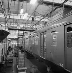 Hammarby, skyddsräcken vid revisionsplats för tunnelbanevagn