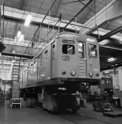 Hammarby, skyddsräcken vid revisionsplats för tunnelbanevagn