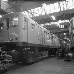 Hammarby, skyddsräcken vid revisionsplats för tunnelbanevagn