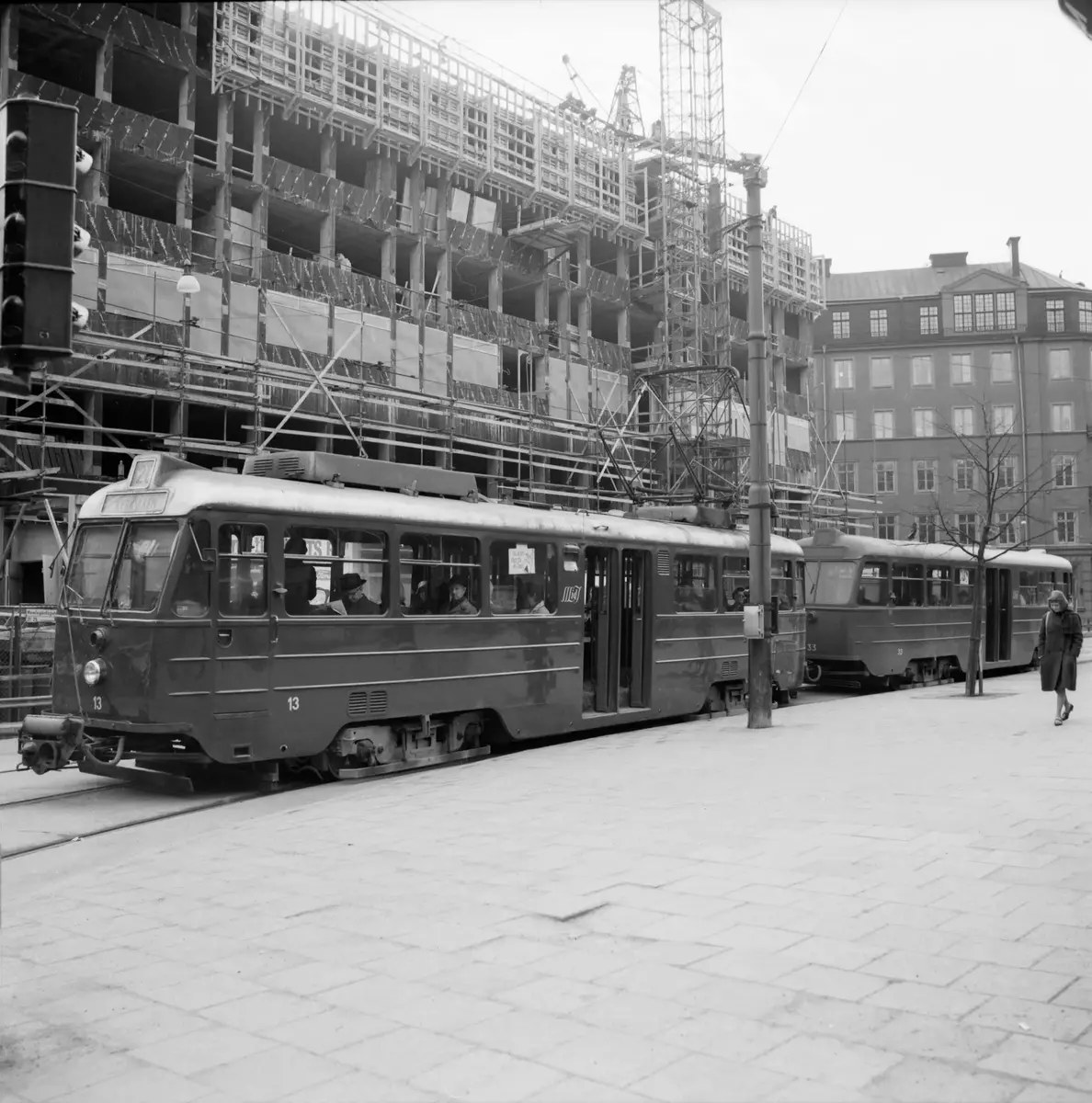 Lidingövagnar vid Humlegårdsgatan