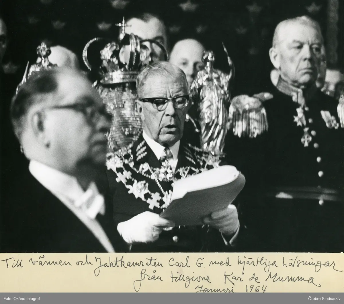 Riksdagens högtidliga öppnande

Tage Erlander, Kung Gustav VI Adolf och Carl Gripenstedt