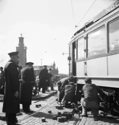 Urspårning på linje 12 vid Tegelbacken