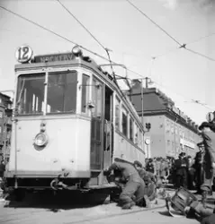 Urspårning på linje 12 vid Tegelbacken