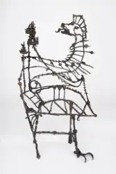 Burnt Polar Dragon Chair/ Flaming Flying Dragon [Stol]