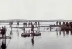 Broslagning vid Dansjön. Ca 1900-1905.