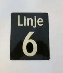 Linjenummerskylt, inre, Linje 1, Linje 6