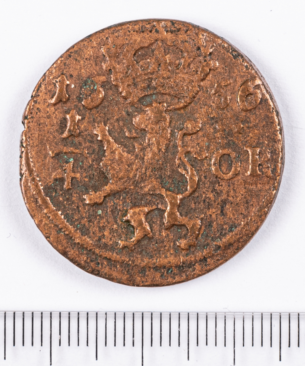 Mynt, Sverige, 1/4 öre, 1656.