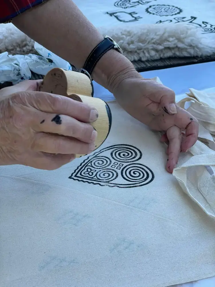 Trykkblokk trykker på handlenett