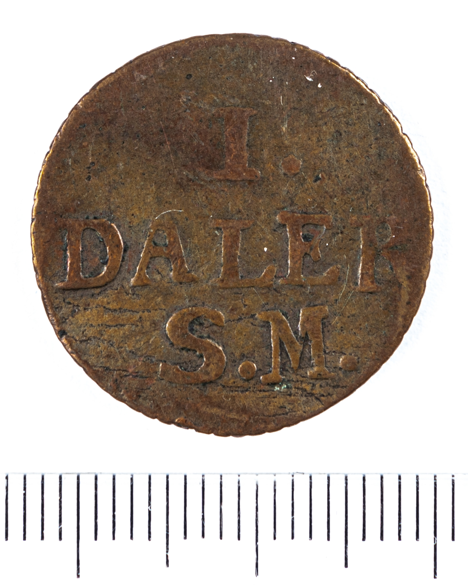Mynt, Sverige, 1 daler s.m. nödmynt, 1715.