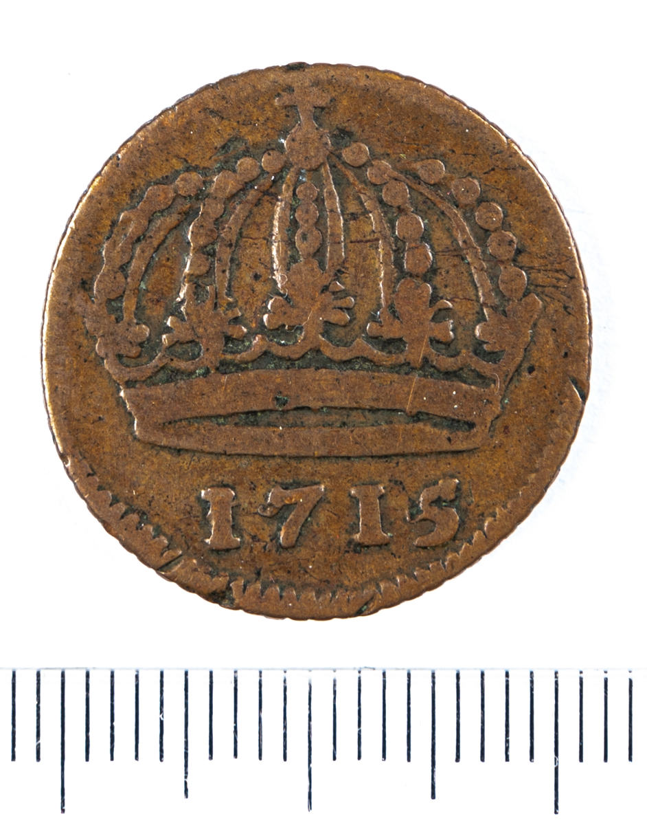 Mynt, Sverige, 1 daler s.m. nödmynt, 1715.