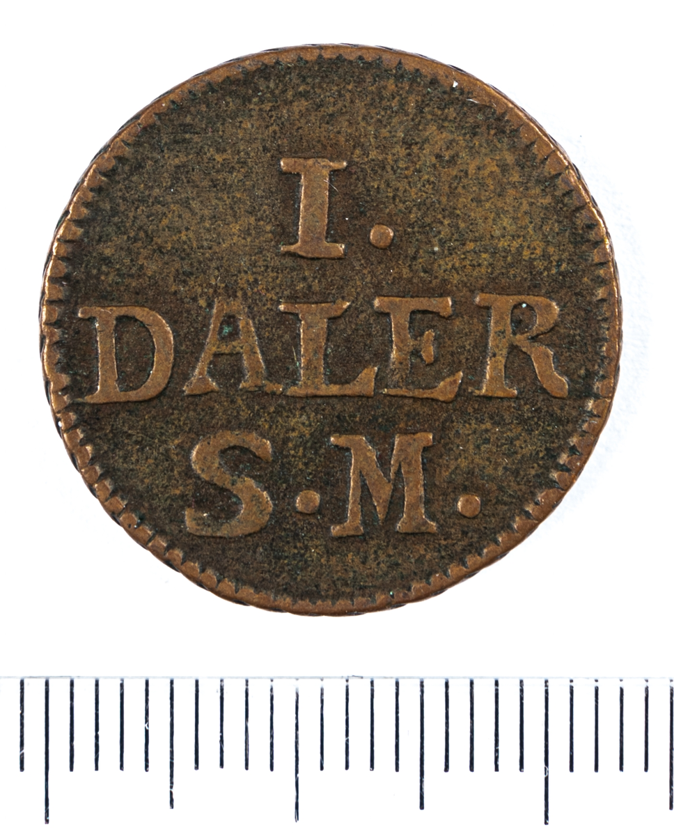 Mynt, Sverige, 1 daler s.m. nödmynt, 1716.