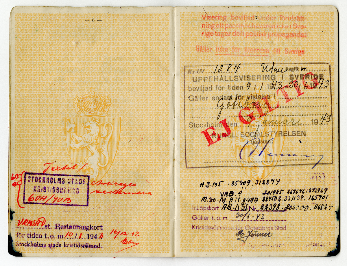 Sigurd Beckers pass fra 1940-tallet