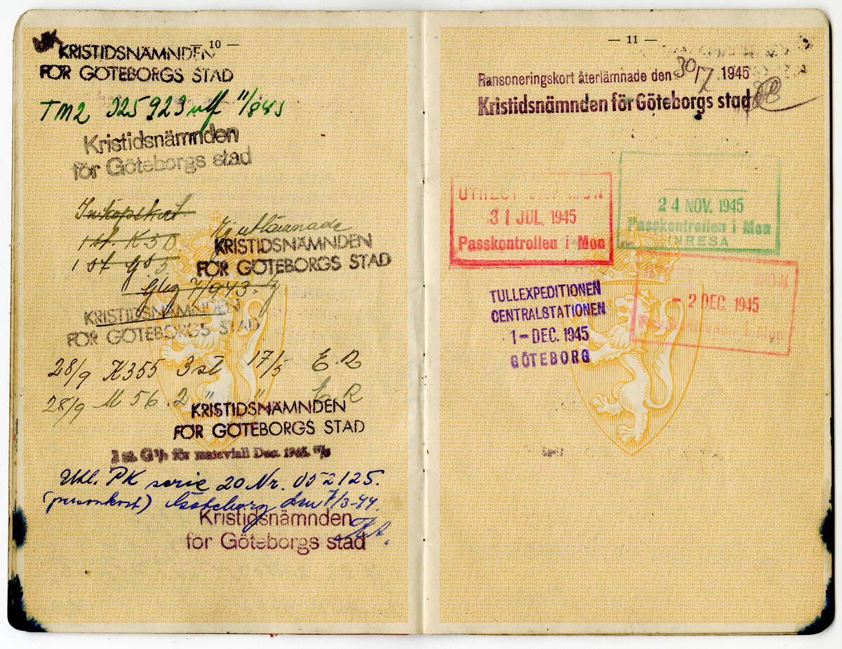 Sigurd Beckers pass fra 1940-tallet