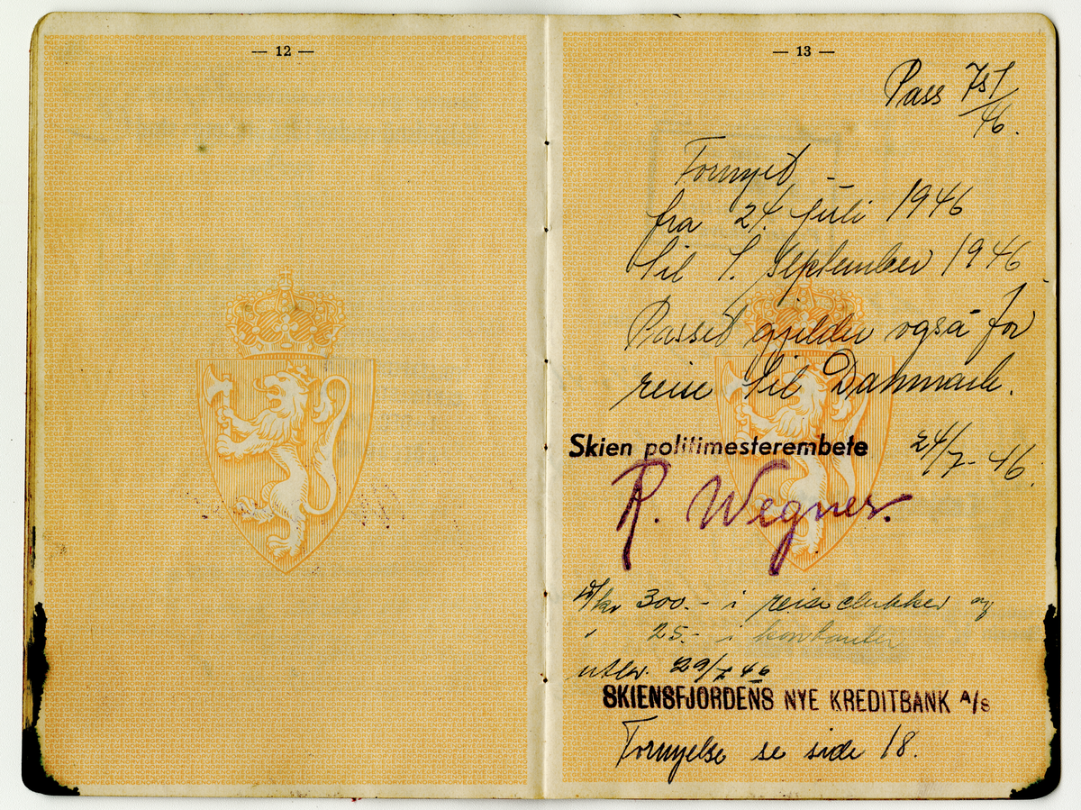 Sigurd Beckers pass fra 1940-tallet