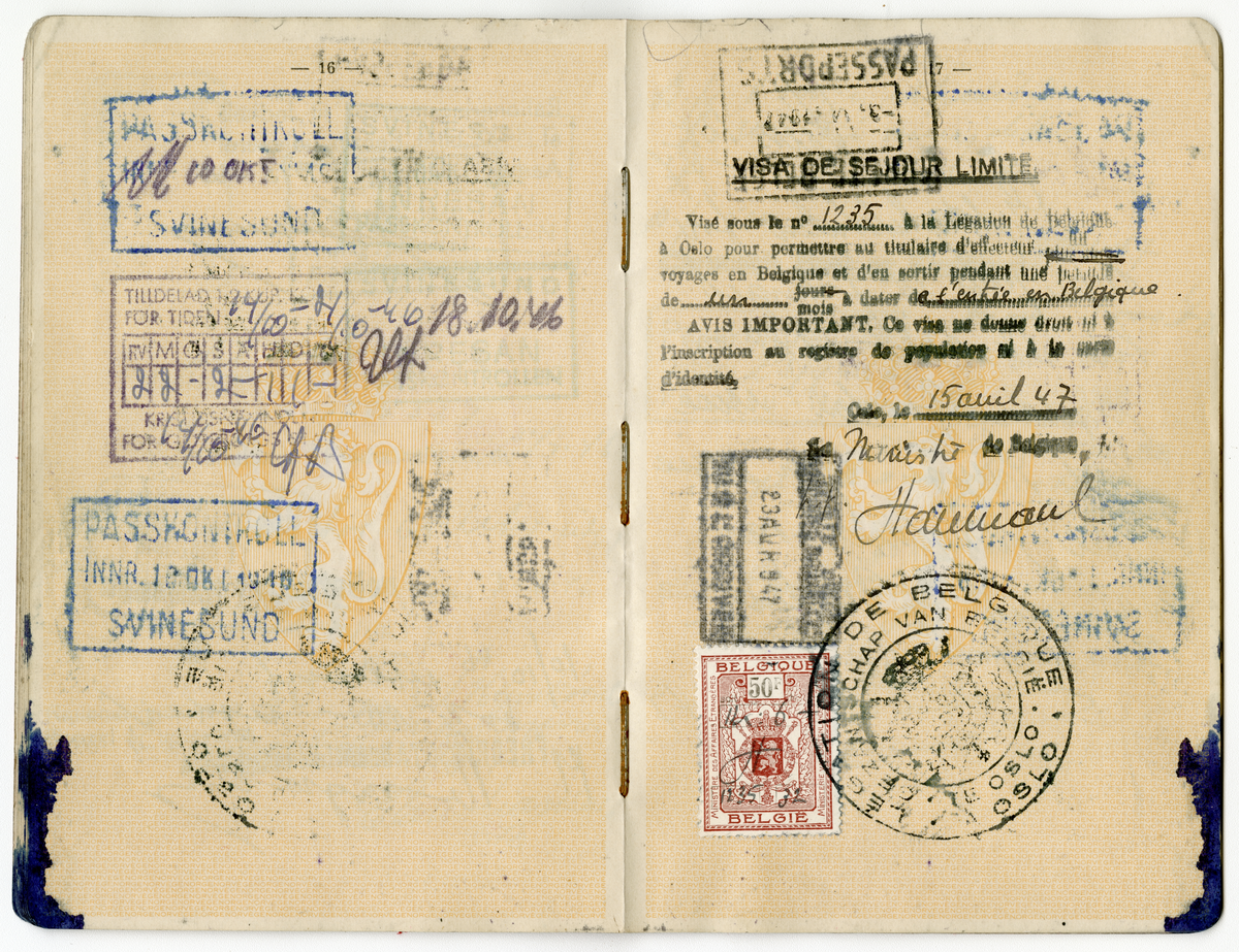 Sigurd Beckers pass fra 1940-tallet