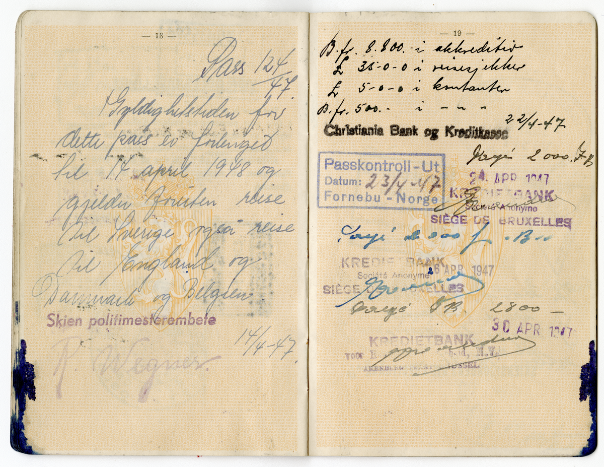 Sigurd Beckers pass fra 1940-tallet
