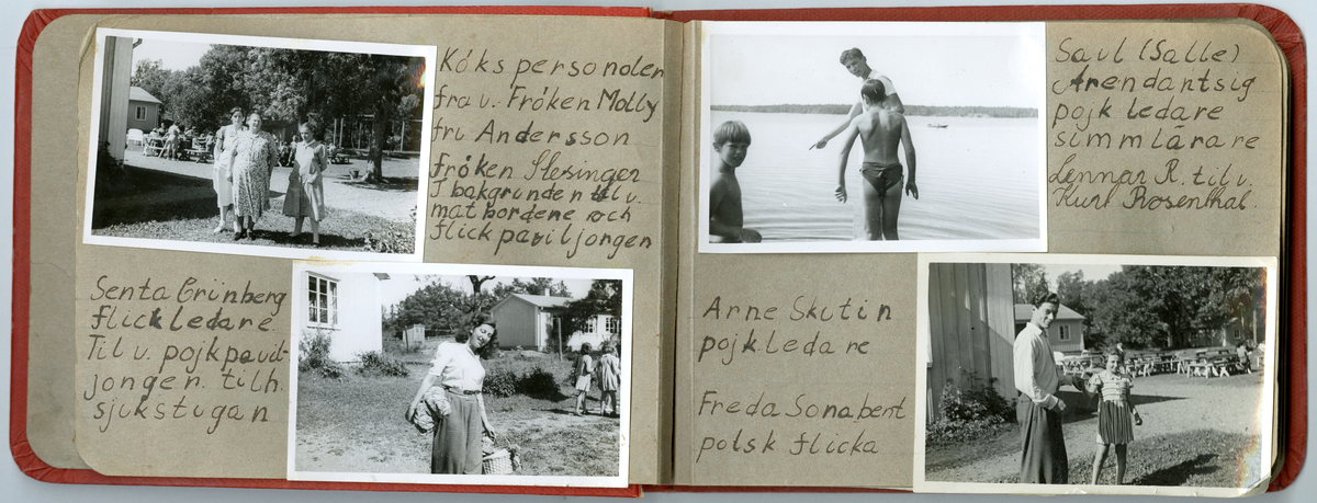 Foto fra tiden etter krigen der i blant fra  Gämstad i Sverige, sommeren 1945. Inneholder også enkelte familifoto fra før krigen