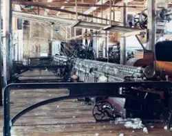 Spinnemaskin, selfaktor, merket Platt Brothers & Co Limited,