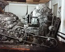 Kardemaskin, spinneriet ved Laurdal Uldspinderi.