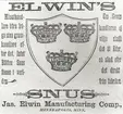 Reklam för Elwin´s snus, tillverkad av Jas. Elwin Manufacturing Comp., Minneapolis, Minnesota.