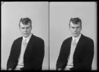 Porträtt, körfoto. Arne Jansson, Fältvägen 8, Kolbäck.
Ur Gustaf Åhmans samling.