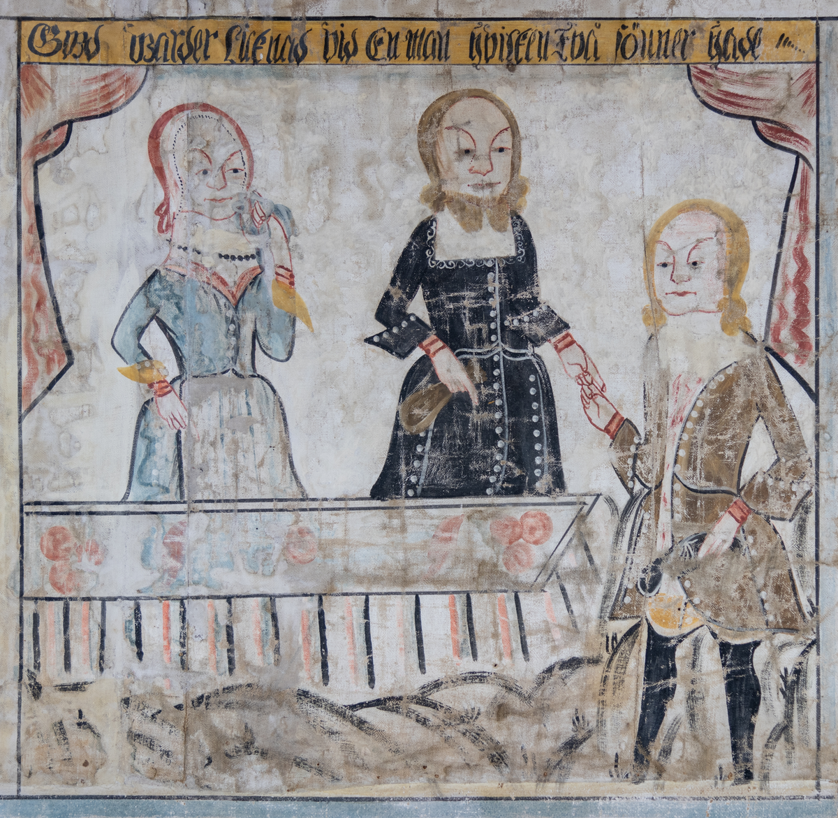 Väggmålningar på väv i sex delar uppsatta på Hälsinglands museum i "Herrstugan". Nio bildfält som avbildar liknelsen om den förlorade sonen i Lukasevangeliet 15:11–32. Ovanför bildfälten språkband med texter hämtade från 1695 års psalmbok. Signerad av Erik Ersson, "Snickarmålarn" och daterad 1758.