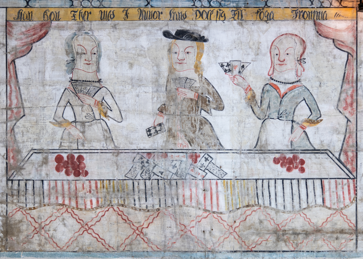 Väggmålningar på väv i sex delar uppsatta på Hälsinglands museum i "Herrstugan". Nio bildfält som avbildar liknelsen om den förlorade sonen i Lukasevangeliet 15:11–32. Ovanför bildfälten språkband med texter hämtade från 1695 års psalmbok. Signerad av Erik Ersson, "Snickarmålarn" och daterad 1758.