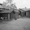 Falun, Slaggatan 18. Källarvalv t.v. härbre i hörnet 1914.