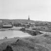 Falun, Faluån och Kvarnbron från väster.