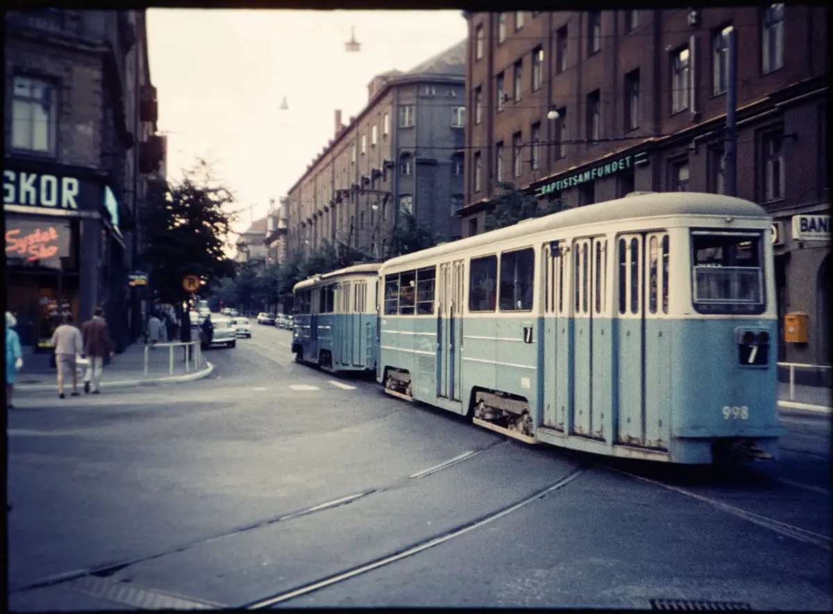 Spårvagn Mustang på Norrtullsgatan år 1967