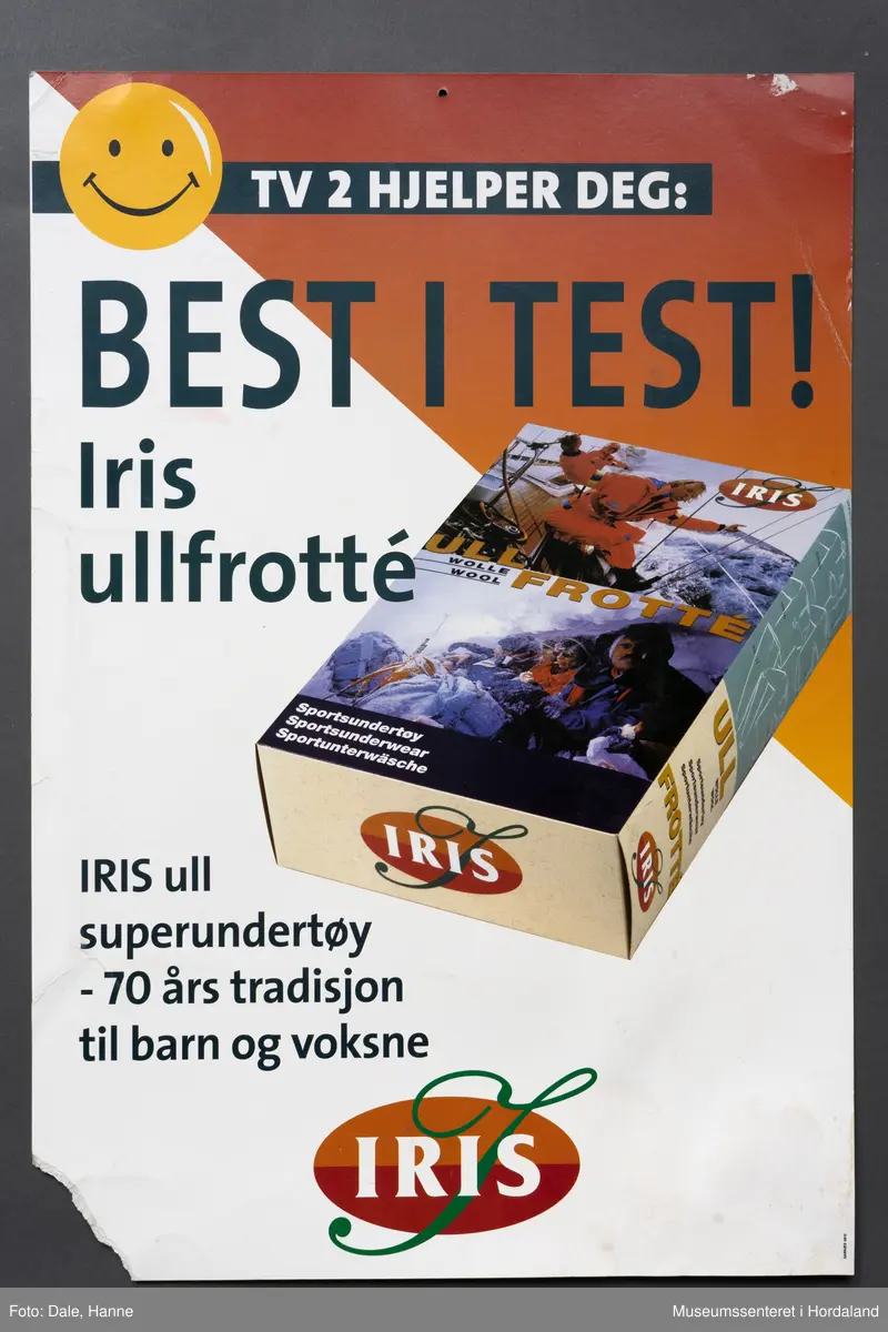 Pakke med ullundertøy, typografi.