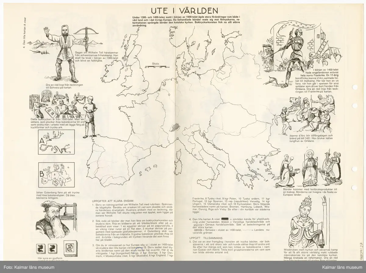 Kartor, byggnader, djur, växter, vattendrag, personer, näringar och annat förknippat med olika städer, landskap, länder i Sverige och världen.