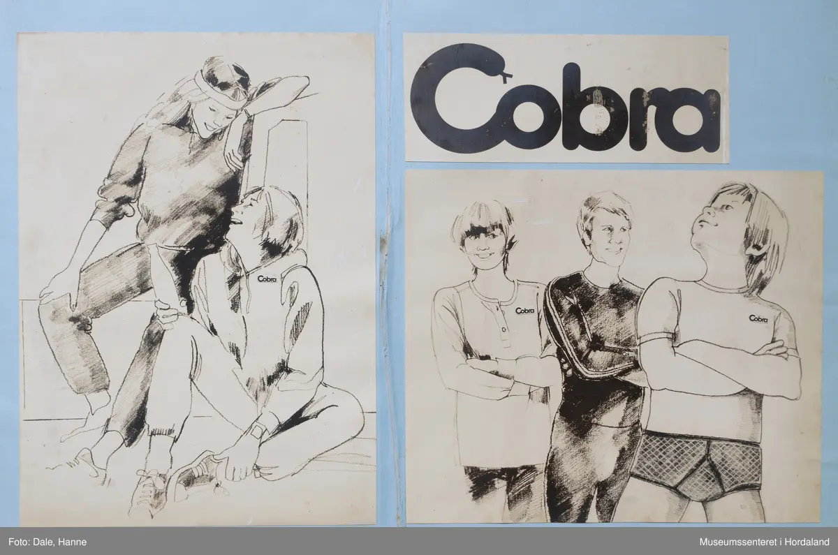 Teikningar av folk i Cobra-klede.