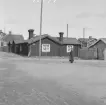 Falun. Berghauptmansgatan och Konstvaktaregatan, Boströmska gården 1914.