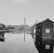 Falun, ån med Kopparverket i bakgrunden 1914.
