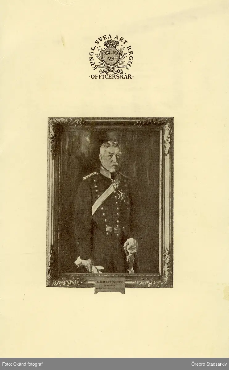 Program artilleriregementes officersbankett