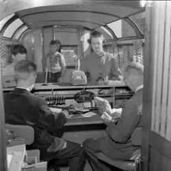 Interiør i bankbussen til Trondhjem Sparebank