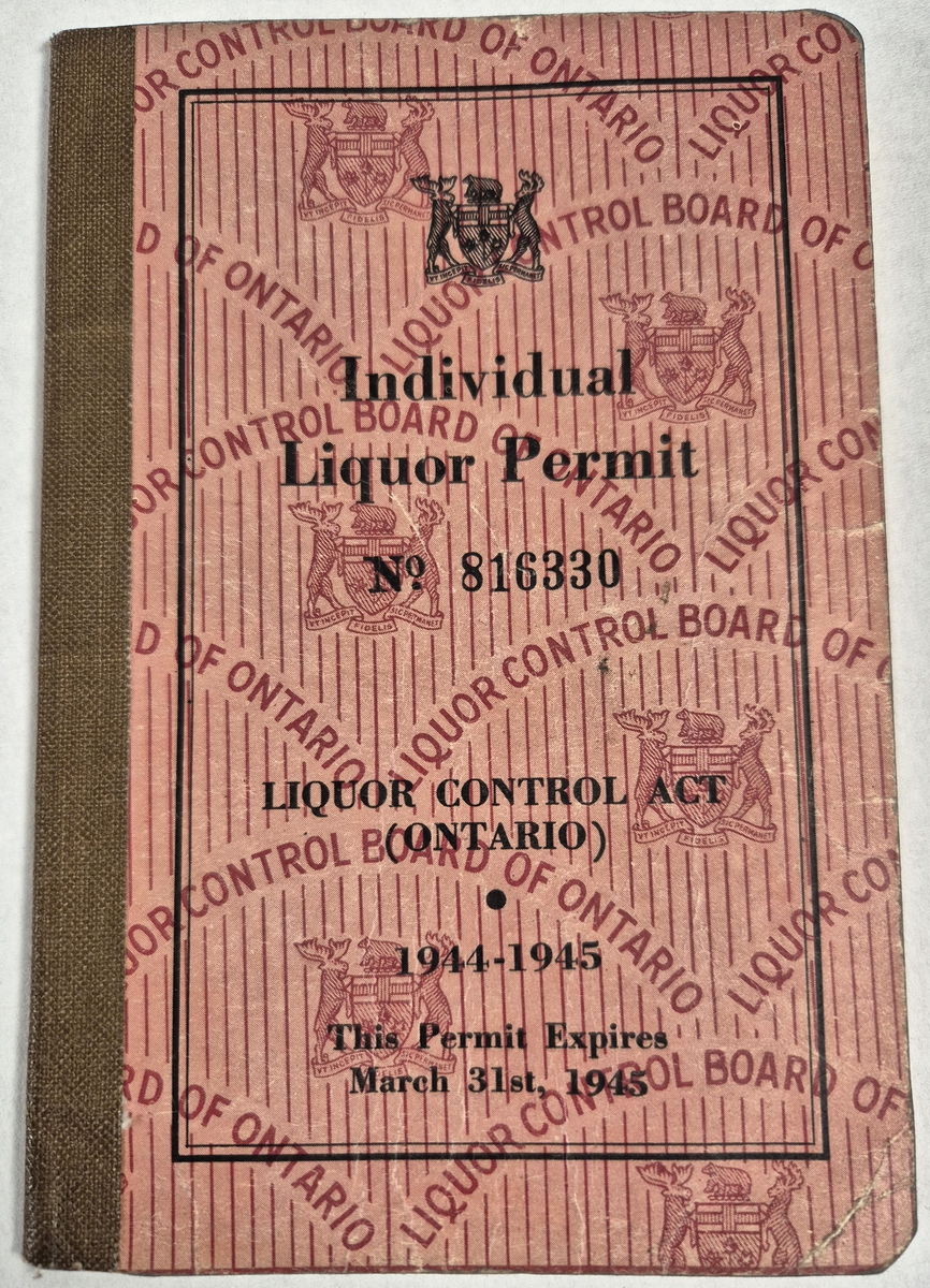 Personlig bok for rasjonering av alkoholholdige varer.